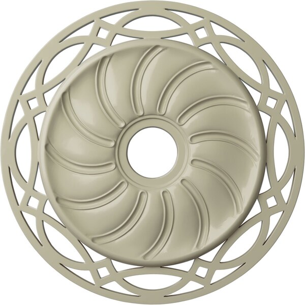 Ekena Millwork Loera Ceiling Medallion (Fits Canopies up to 6 1/4"), 26 5/8"OD x 4 1/2"ID x 1 3/8"P, Clear Yellow CM26LOCYF - main